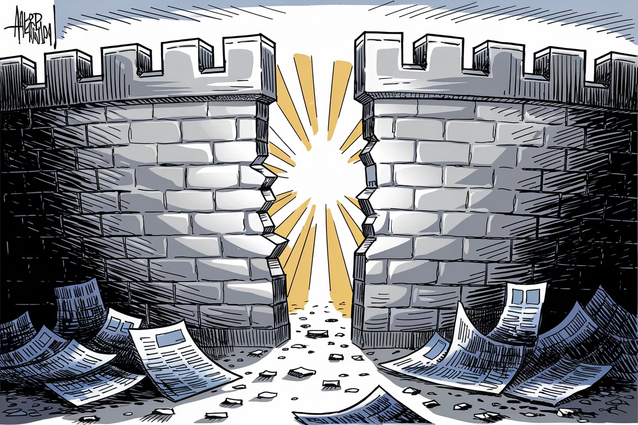 Editorial cartoon based on: Hungary's opposition wins landslide election, ending 16 years of Orbán rule