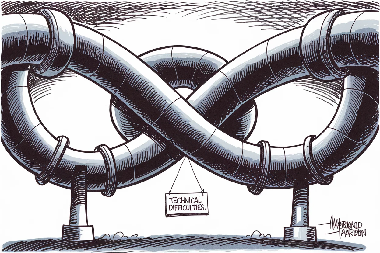 Editorial cartoon based on: Russia suspends Kazakh oil transit to Germany through Druzhba pipeline from May 1