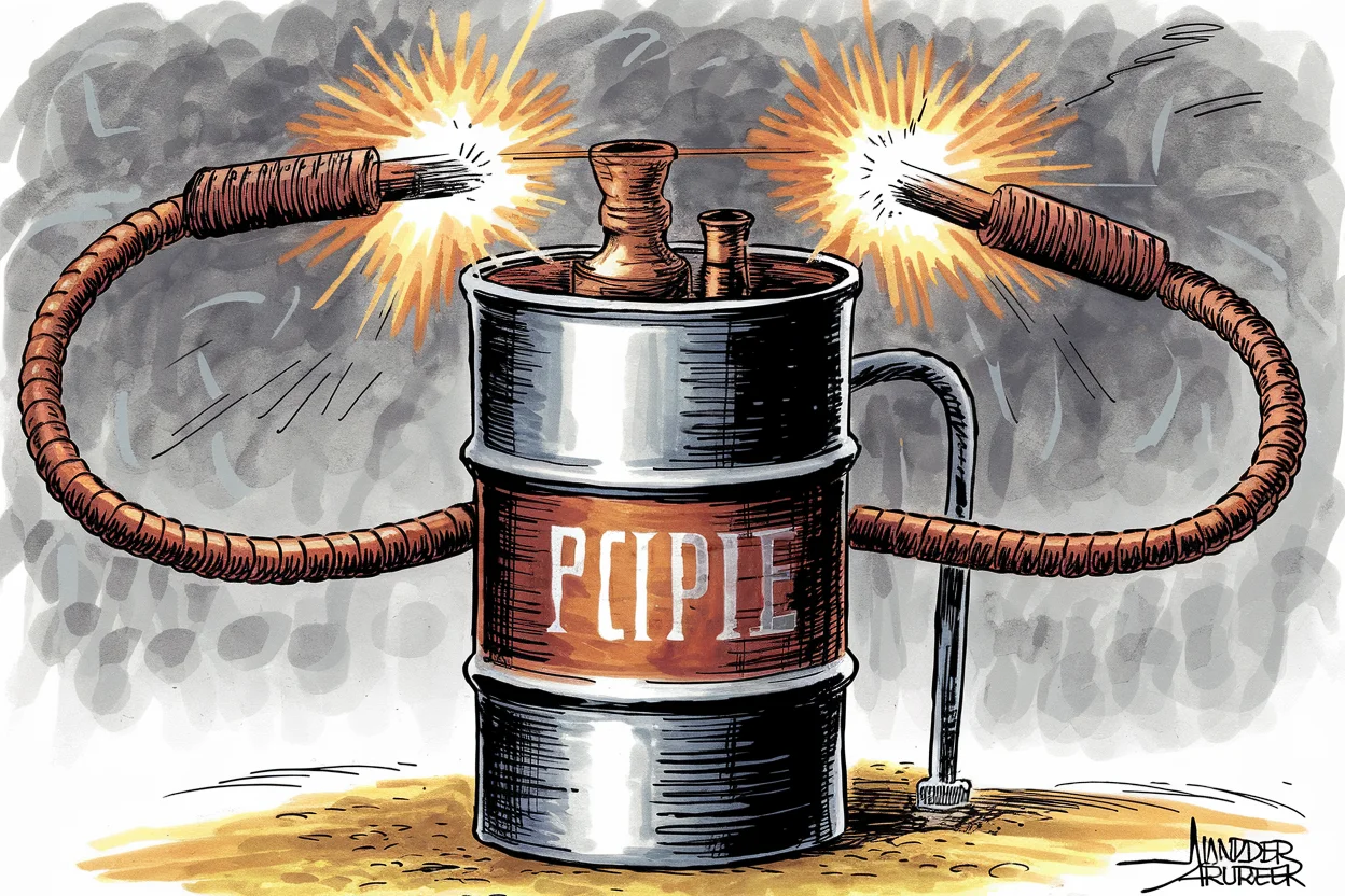 Editorial cartoon based on: Iran and Israel trade escalating strikes as regional war fears mount