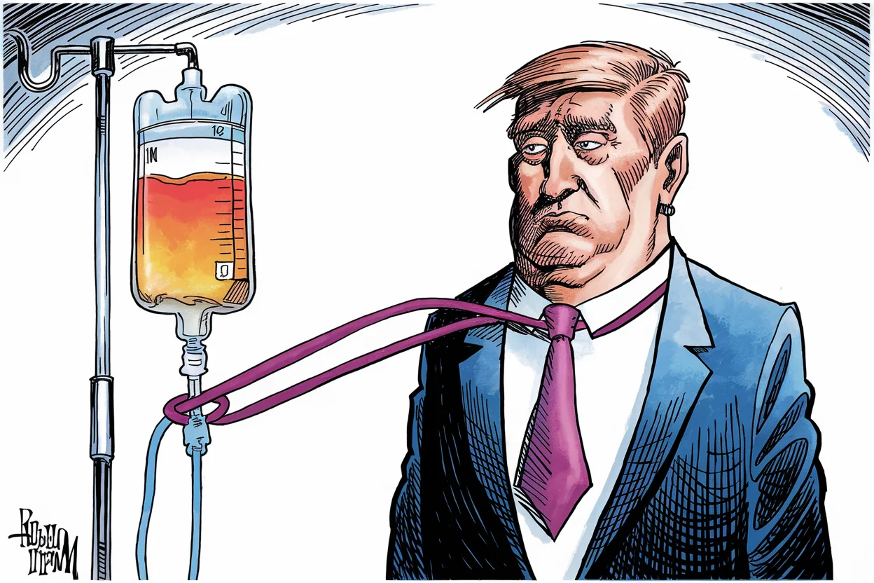 Editorial cartoon based on: US to halt HIV programme funding in South Africa amid diplomatic tensions