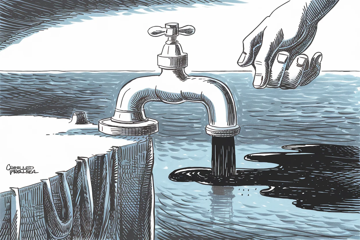 Editorial cartoon based on: Oil prices hit one-month high as US-Iran clashes threaten Strait of Hormuz shipping