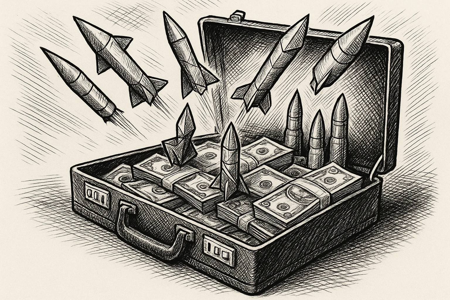 Editorial cartoon based on: UN says $50 million ransom paid in Mali helped fund Al-Qaeda offensive across West Africa