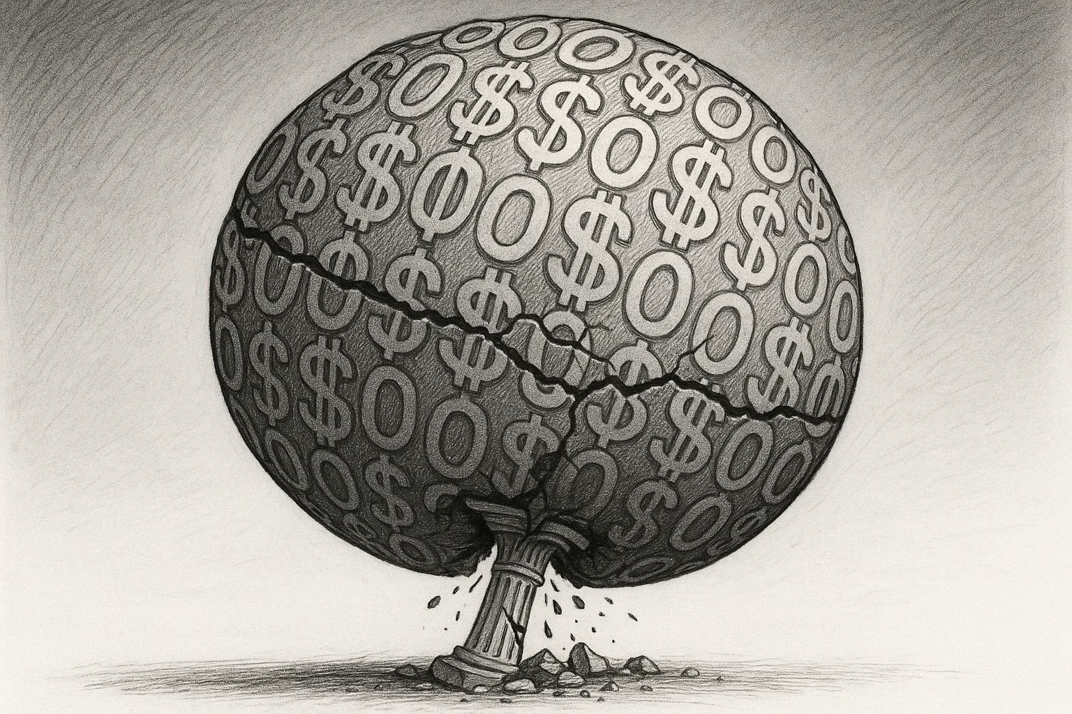 Editorial cartoon based on: US national debt surpasses $40 trillion for the first time, raising fears of fiscal crisis