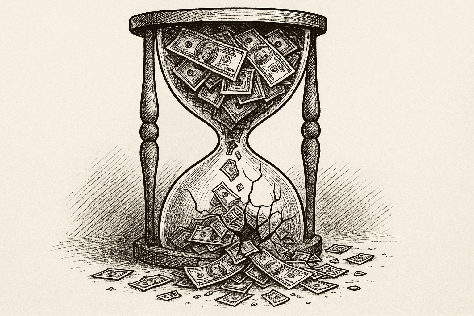 Editorial cartoon based on: US national debt surpasses $40 trillion for the first time in history