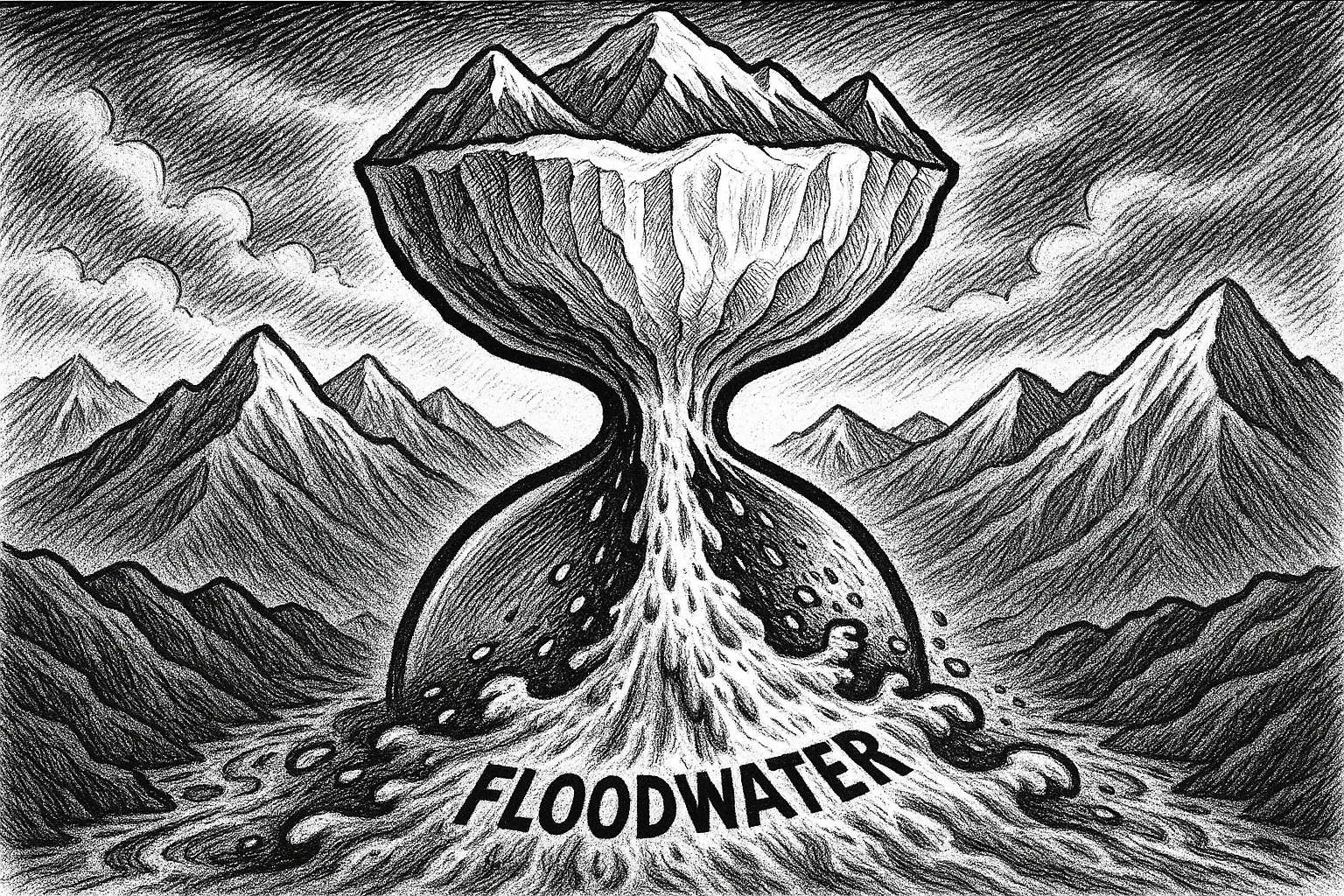 Editorial cartoon based on: Nepal-Tibet floods kill over 160 as glacial collapse triggers 'inland tsunami'