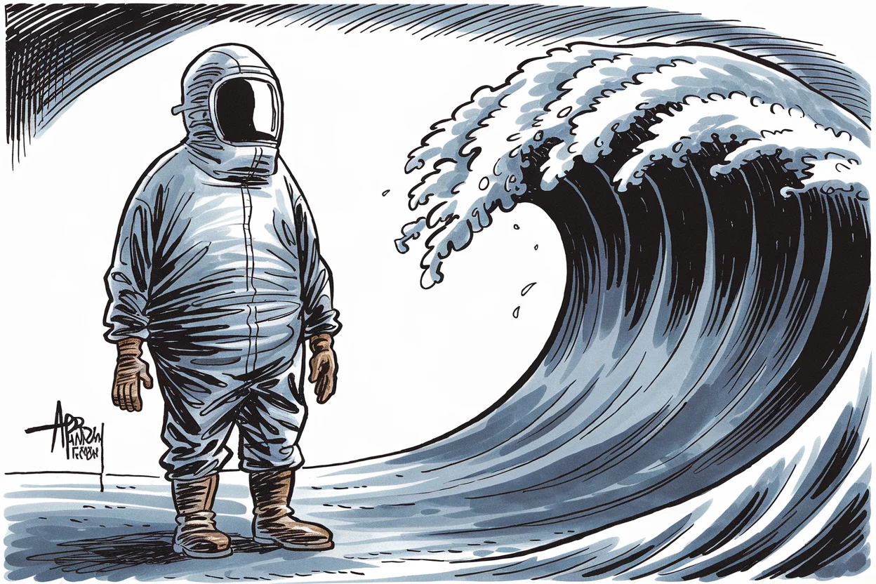 Editorial cartoon based on: Congo faces health worker shortage as Ebola outbreak spirals out of control